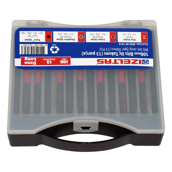 İzeltaş 4850001013 13 Parça 100 mm Uzun Bits Uç Takımı
