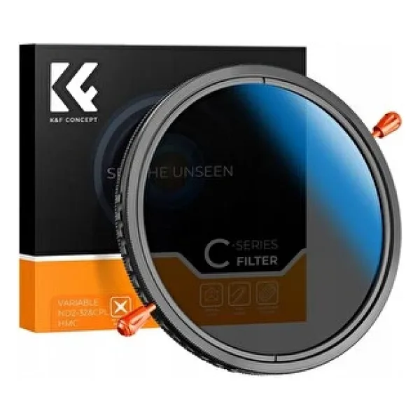 K&F Concept 77mm 2in1 Değişken ND2-ND32 + CPL Filtre - Nano -C Serisi Kaplama