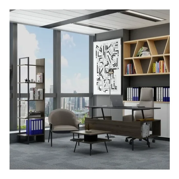 lagomood İrony Poly Ofis Takımı Antrasit Ceviz