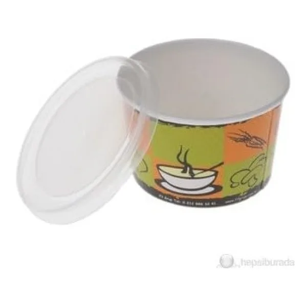 Marifetlerim - Kapaklı Karton Çorba Kasesi 25 Adet 16 Oz
