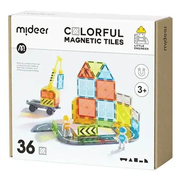 Mideer Renkli Magnetic Tiles - Küçük Mimar