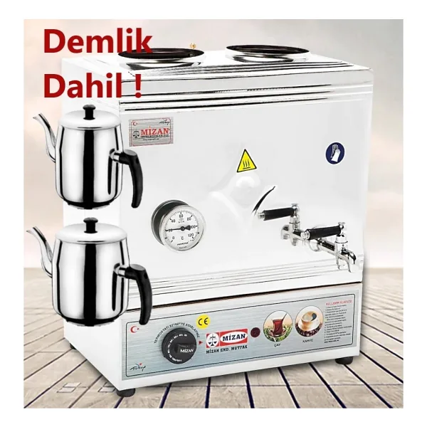 Mizan MC217 Çift Demlikli Elektrikli Pleytsiz Çay Ocağı 30 Lt + 2 Adet Demlik