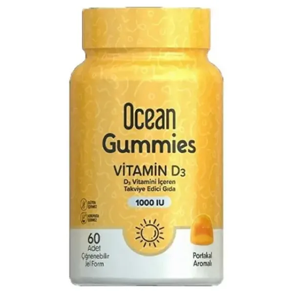 Ocean Gummies Vitamin D3 1000 IU Çiğnenebilir 60 Softjel