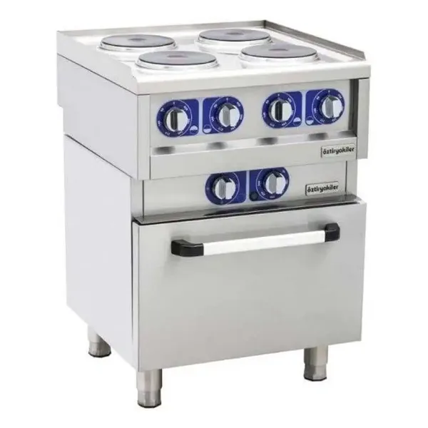 Öztiryakiler 600 Seri Kuzine Fırınlı Elektrikli 4 Yuvarlak Plate 60x60x85