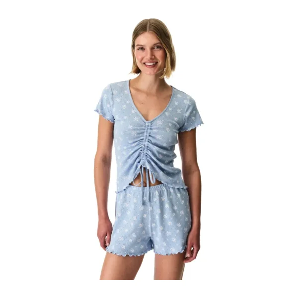 Penti Mavi Coralie Pointel Pamuklu Şortlu Pijama Takımı
