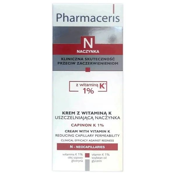 Pharmaceris N Capinon K % 1 Vitamin Geniş Kılcal Damar Görünümünü Azaltıcı Krem 30 ml