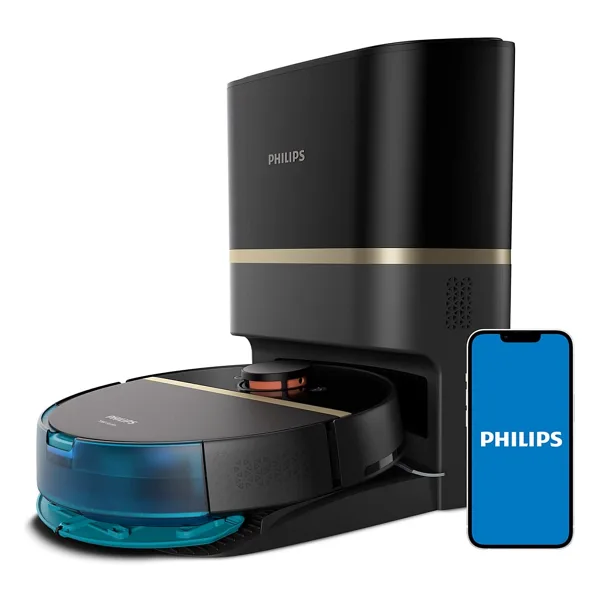 Philips HomeRun 7000 Serisi Aqua XU7100/01 Çöp İstasyonlu Siyah Gold Akıllı Robot Süpürge