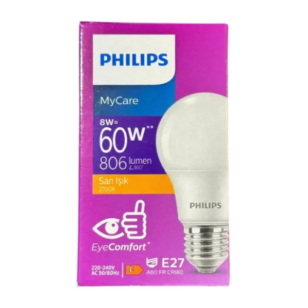 Philips MyCare 8 W-60 W E27 LED Ampul