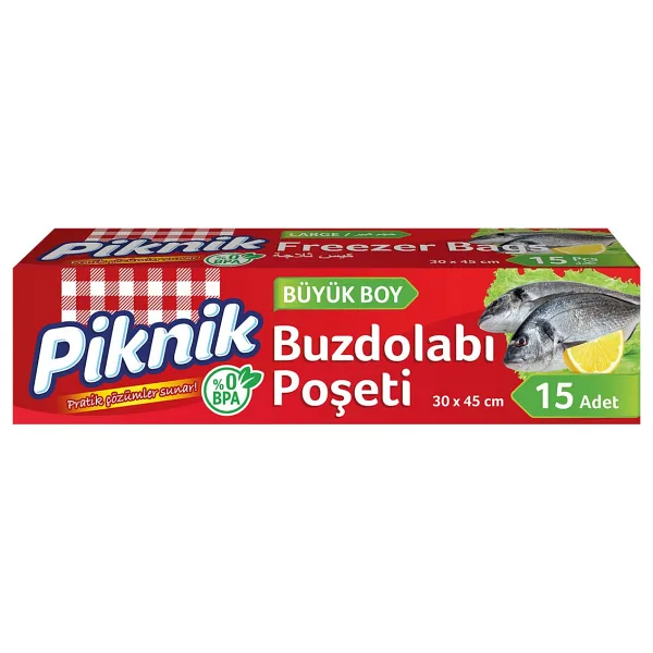 Piknik Büyük Boy Buzdolabı Poşeti 15'li