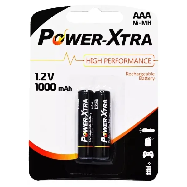 Power-Xtra AAA 1.2V 1000 Mah Şarj Edilebilir Pil 2li Blister