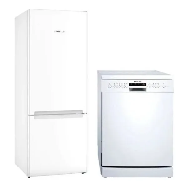 Profilo 2'li Set Buzdolabı ve Bulaşık Makinesi Seti NoFrost Teknolojisi ile Beyaz BD3055WEVN - BM6320MA