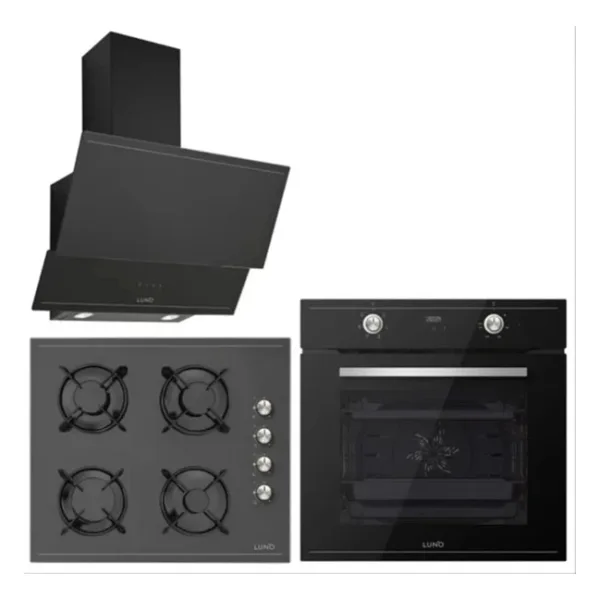 Silverline Luno Trio Siyah Cam Ankastre Set 3420 - CS5335B01 - BO6502B01