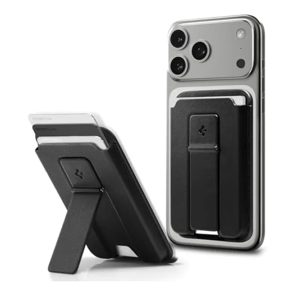 Spigen Magsafe Destekli Cüzdan Smart Fold 2 Mag Fit (3 Kartlık) Siyah - Afa07149 (Spigen Tr Garantili)