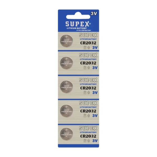 Supex CR2032 3V 5'li Lityum Düğme Pil