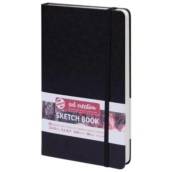 Talens Art Creation Sketch Book 13X21cm 140G 80Yp Sert Kapak Eskiz Defteri Siyah / 9314002M