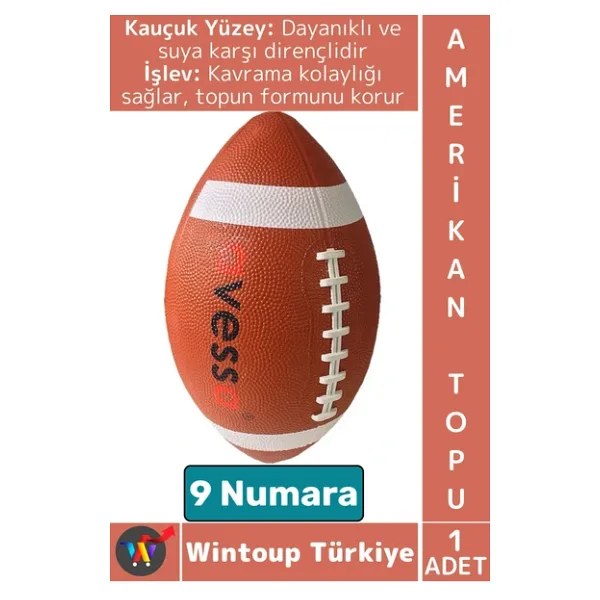 #Top Profesyonel Genç Yetişkin Maç Antreman Rugby Suya Dayanıklı Kauçuk Amerikan Futbol Topu 9 No