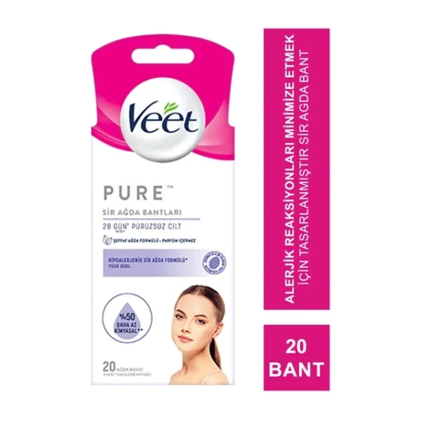 Veet Pure Hipoalerjenik Yüze Özel Sir Ağda Bantları 20'li