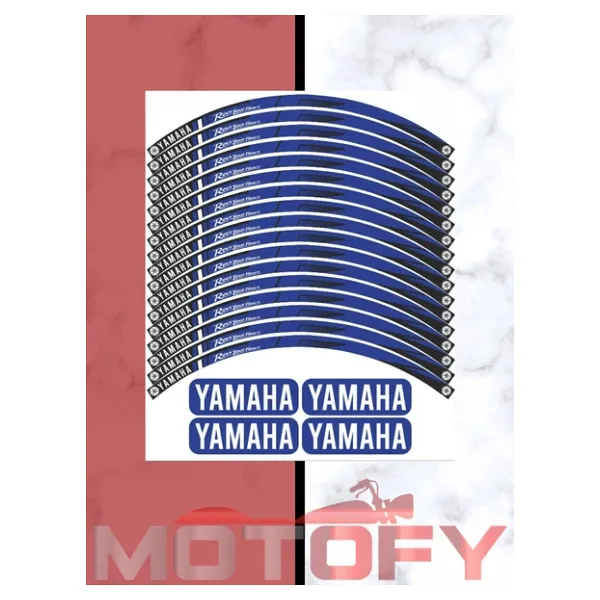 Yamaha Motosiklet Jant Şeridi Takımı Mavi-Beyaz