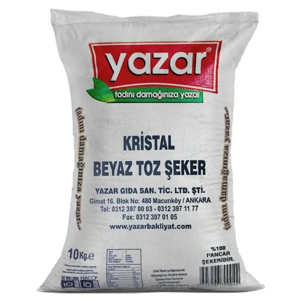 Yazar Kristal Toz Şeker 10 kg