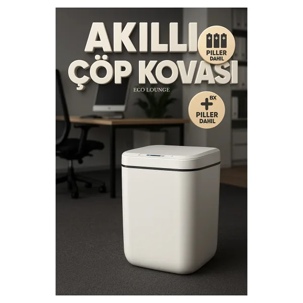 20 Lt Akıllı Çöp Kovası - Ofis Mutfak Banyo Için Ideal Hareket Sensörlü, Hijyenik, Estetik