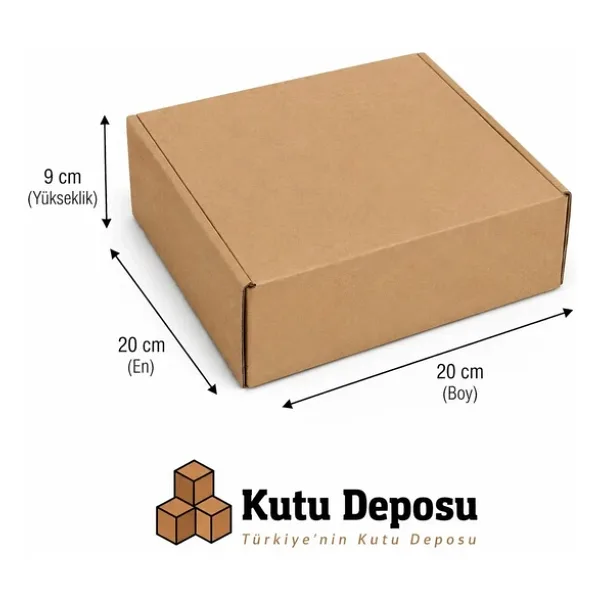 20X20X9 Cm E-Ticaret Ve Kargo Kutusu (50 Adet)