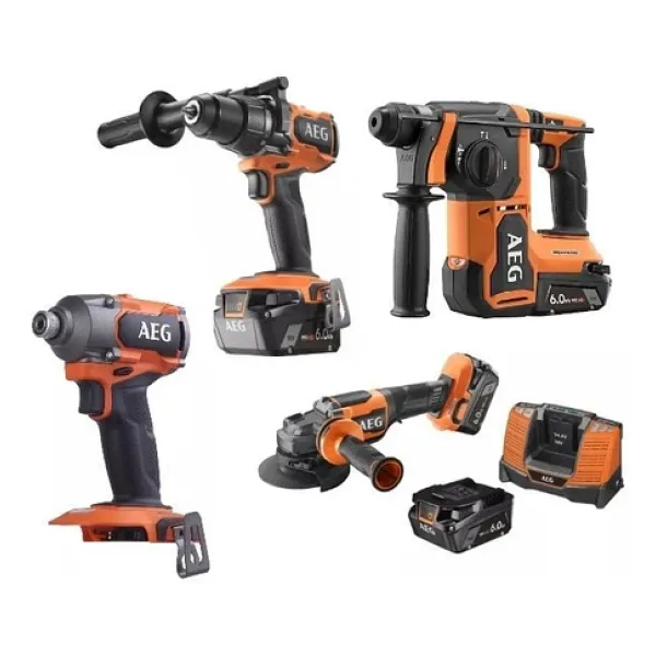AEG AKÜLÜ DÖRTLÜ MONTAJ SETİ 18 V 6.0 Ah KÖMÜRSÜZ MOTOR ( BBH18BL2 - BSS 18C3B3 - BSS 18C3B3 - BEWS 18 125BLPX2 x L1860SHD x 4 )