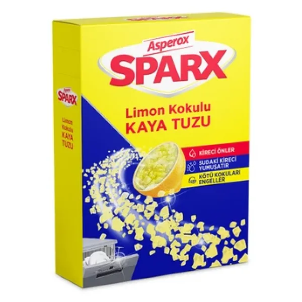 Asperox Sparx Limon Kokulu Kaya Tuzu 1.5 Kg 4 ADET