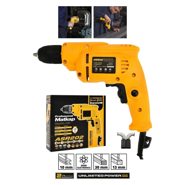 Assur 580W Metal Şanzıman 10mm Elektrikli Matkap
