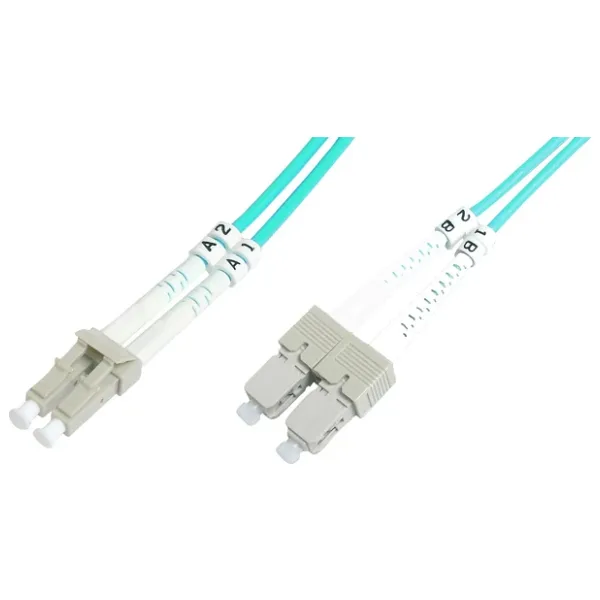 Beek LC-SC Fiber Optik Patch Kablo, Multimode OM 3 50/125 Duplex, 3.0mm, LSZH, 1 metre