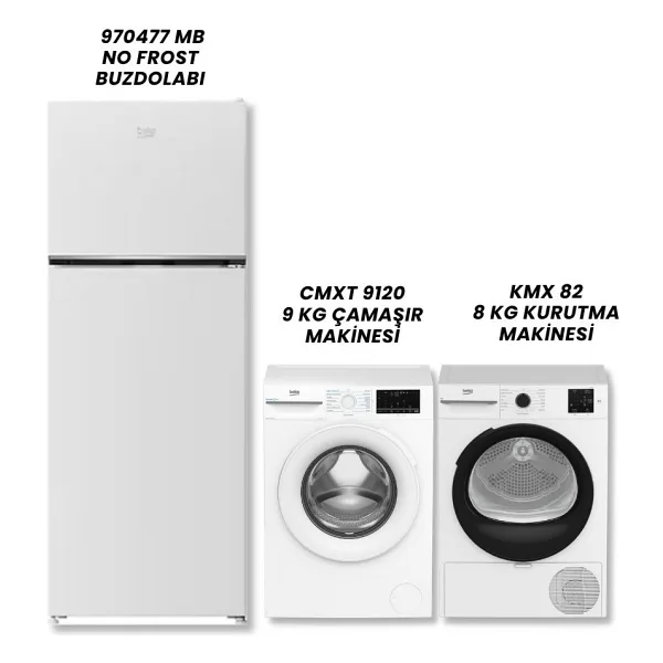 Beko 970477 MB Buzdolabı - Cmxt 9120 Çamaşır - Kmx 82 Kurutma