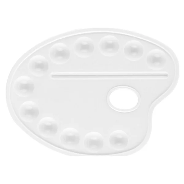 Bigpoint Godeli Palet, 19 cm, Beyaz, Dayanıklı Plastik Malzeme, Boya Karıştırma ve Uygulama İçin İdeal