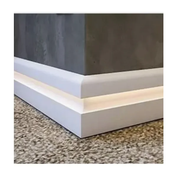 By Istanbul Yalı Serisi 12.5 mt Lake Beyaz LED Kanallı Süpürgelik 12CM Pvc Beyaz