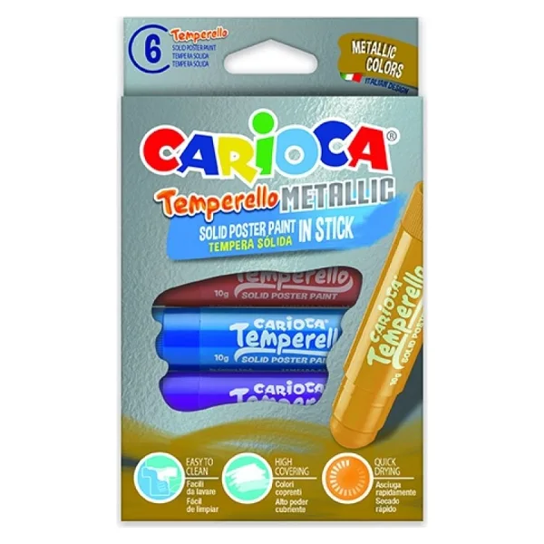 Carioca Temperello Metalik 6'lı Stick Poster Boyama Kalemi