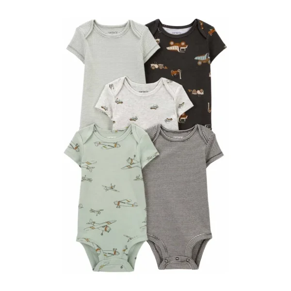 Carter's Erkek Bebek Body Kısa Kollu 5'li Paket