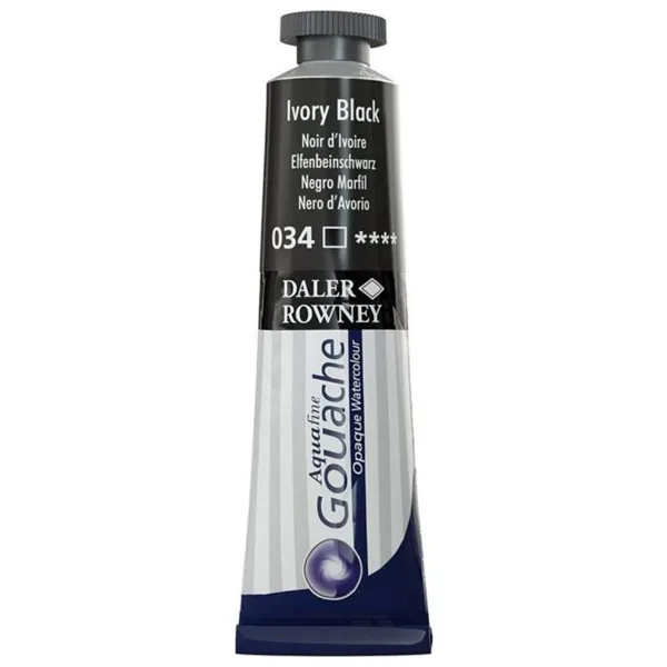 Daler-Rowney Aquafine Opak 15 ml Guaj Boya 034 Ivory Black