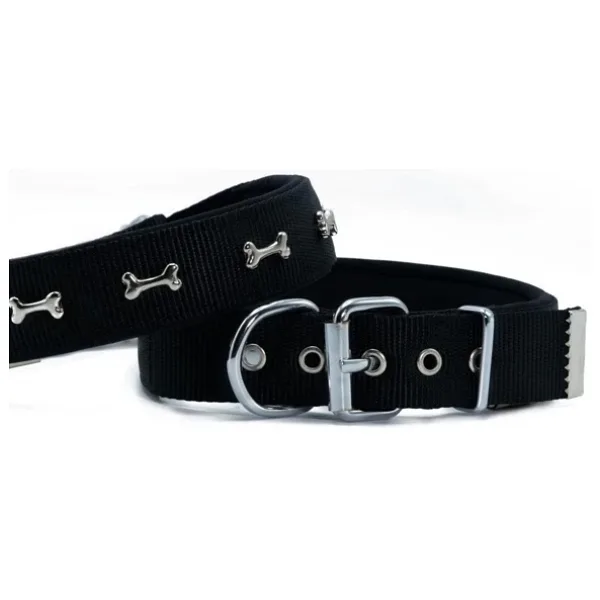 Doggie Konfor Dokuma Kemikli Boyun Tasması Siyah 3.0x42-50 cm (DSBT-3062 M)