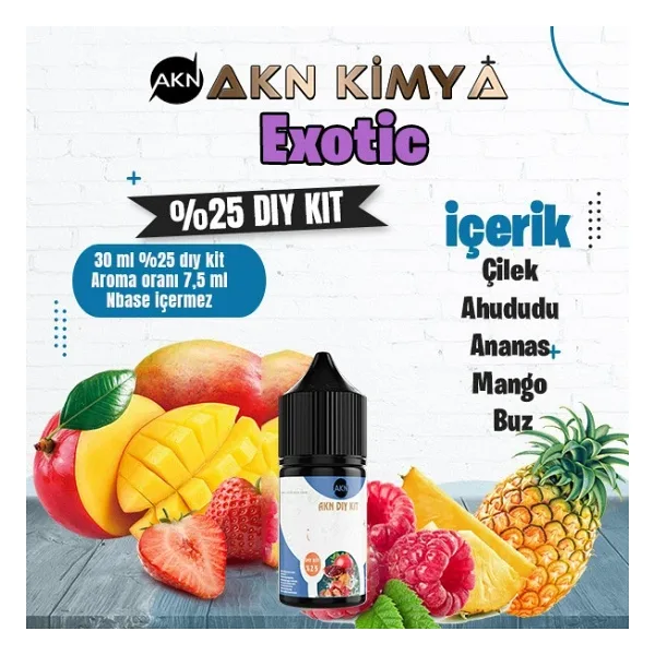 Exotic Yoğun Dıy Kit Çilek Ahududu Ananas Gıda Aroması %25 Oranda Aroma İçerir (Hazır Değildir )