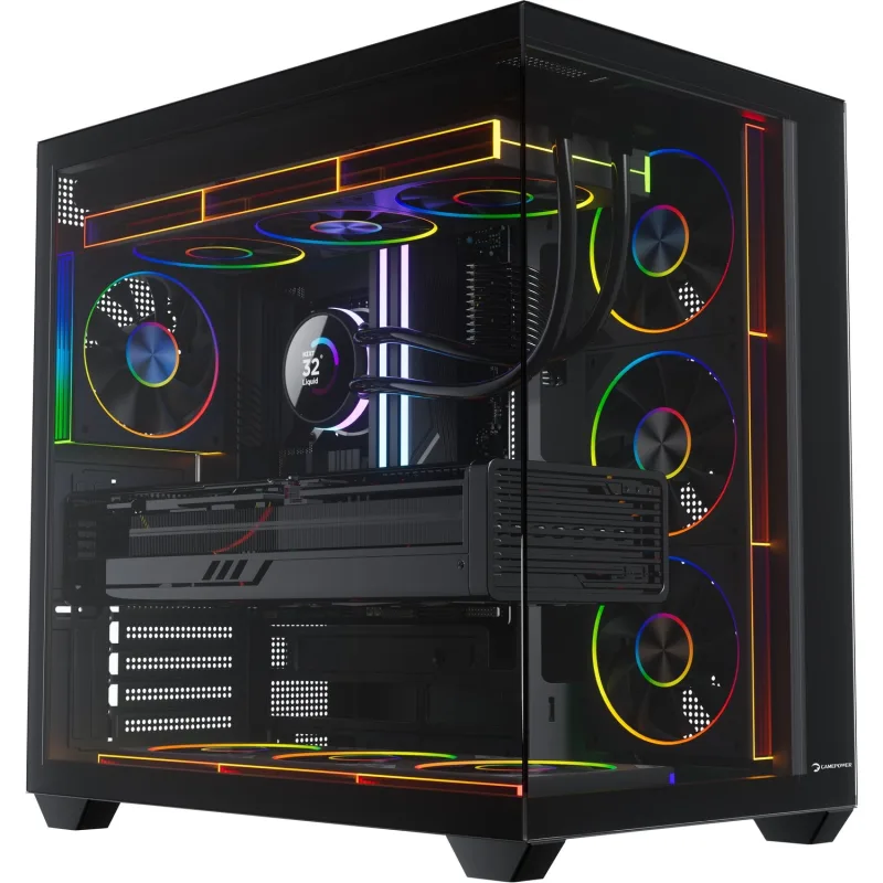 GamePower Warcry Ravora 7xARGB Fan 750W 80+ Bronze Micro-ATX Gaming (Oyuncu) Kasa
