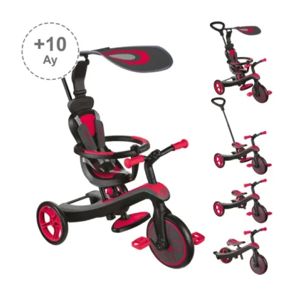 Globber Explorer 4 in 1 Kırmızı Bebek Bisikleti