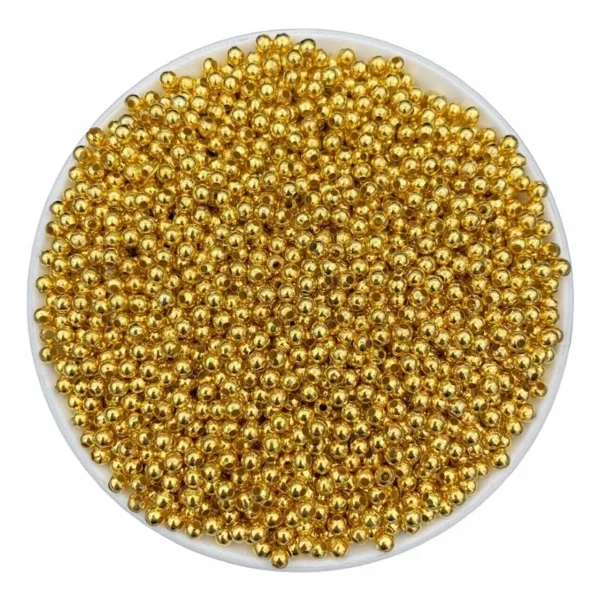 Hedef Bijuteri 4mm Gold / Altın Sarısı Renk Metal Demir Top Boncuk,takı Yapım Boncuğu (25gr ~250 Adet)