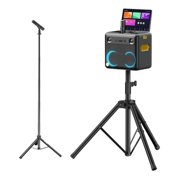 Ikarao Partybox Hoparlör ve Mikrofon Standlı Break X2 600W Karaoke Bluetooth Hoparlör Seti