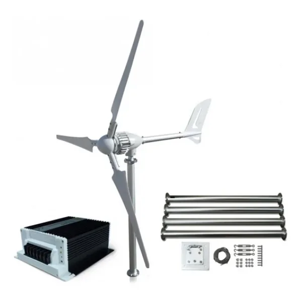 İsta Breeze İ-700 W 12v/24v/48v Rüzgar Türbini + Hibrit Şarj Kontrol Cihazı + Direk Seti