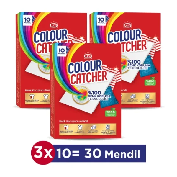 K2R Renk Koruyucu Mendil 3x10'lu Paket (30 YIKAMA)