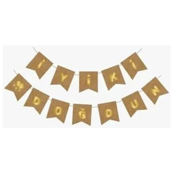 Kraft Gold İyi Ki Doğdun Yaldızlı Banner