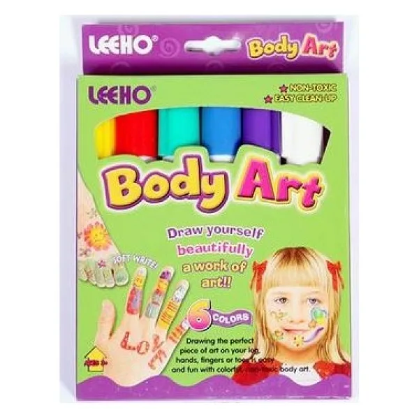 Leeho Body Art Yüz Boyası 6 Lı Takım