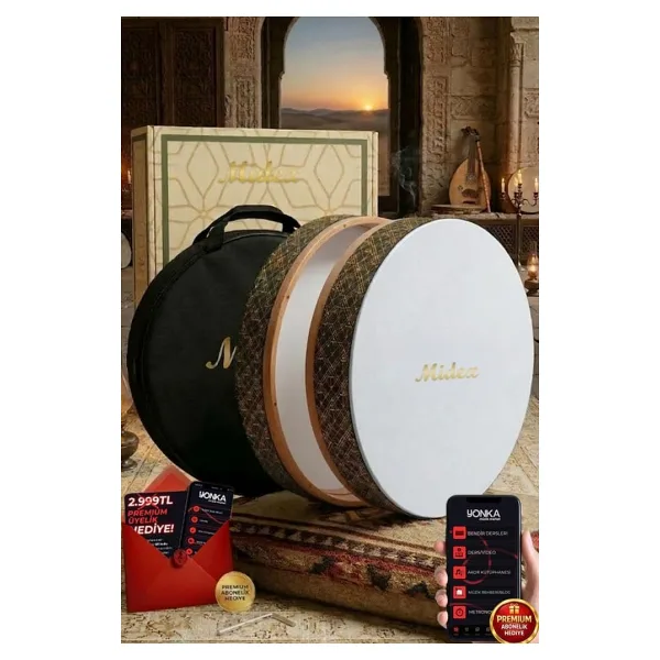 Midex Br-710 Kaliteli Bendir Def Akort Ayarlı El Tutma Oyuklu Çantalı