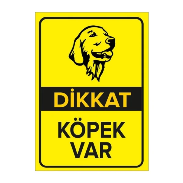 MIGNATIS Dikkat Köpek Var Levhası Golden Retriever - Sac Malzeme 25x35cm