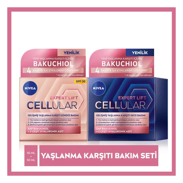 Nivea Cellular Expert Lift Saf Bakuchiol Gelişmiş Gündüz ve Gece Yüz Kremi 50ml