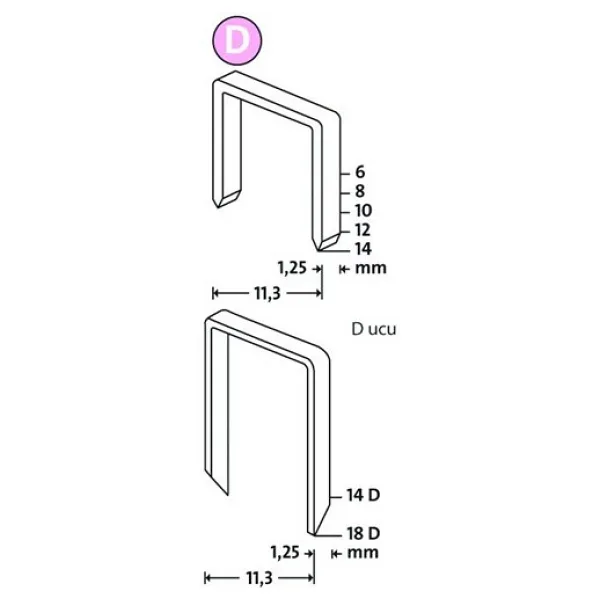 NOVUS D Tip 53 F/12MM Yassı Zımba Teli 600 lü Paket