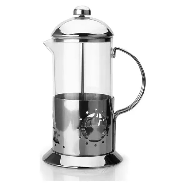 Orret Home Metal Saplı Borosilikat French Press, Termisil Süzgeçli Demlik, Bitki Çayı, Kahve ve Ada Çayı İçin İdeal, Dayanıklı ve Şık Tasarım (800 Ml)